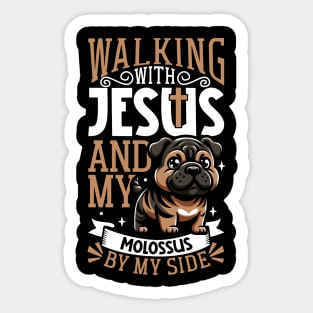 Jesus and dog - Molossus of Epirus Sticker